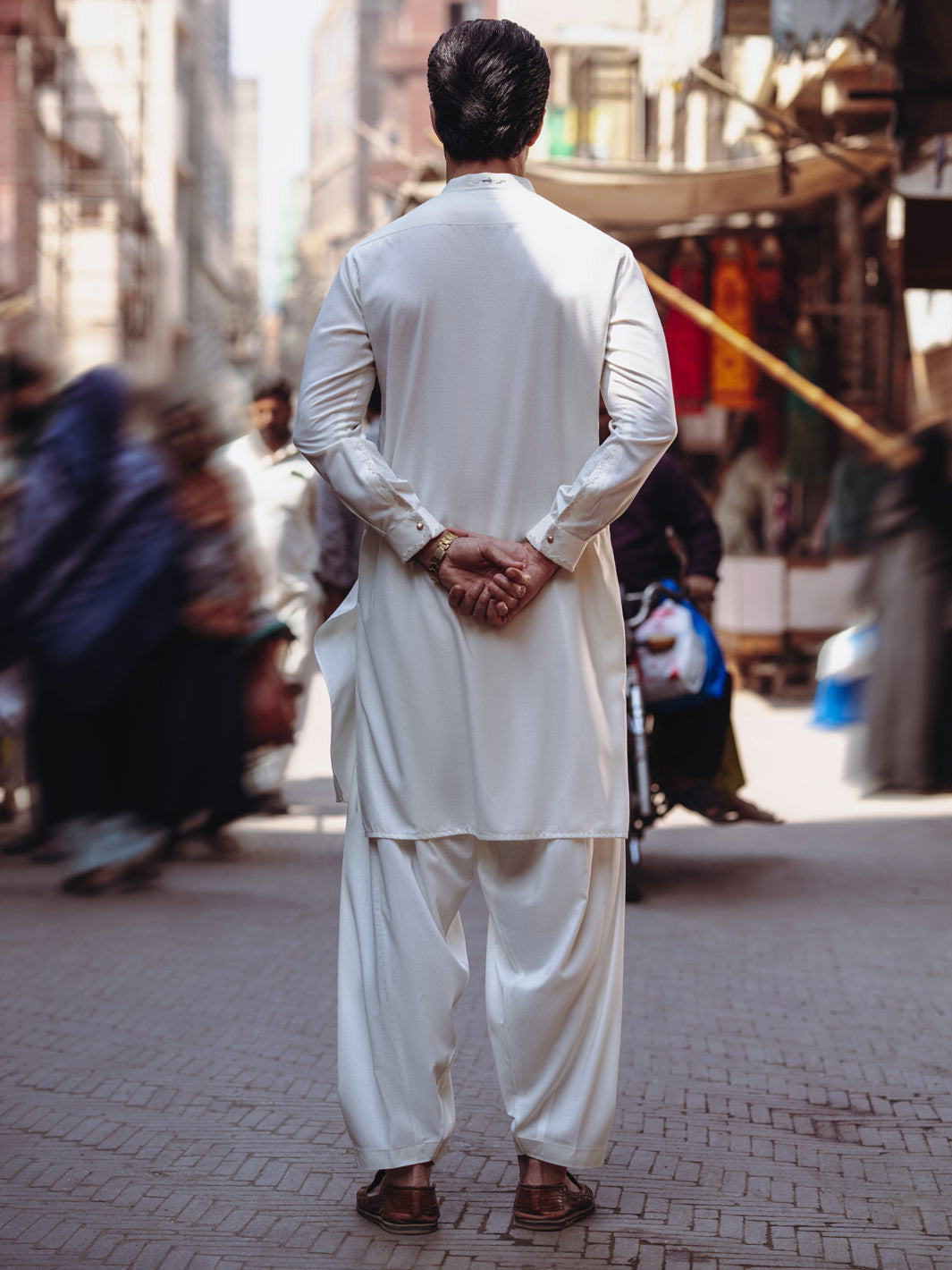 Blended Off White Shalwar Kameez - Almirah