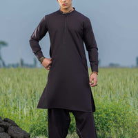 Blended Dark Purple Shalwar Kameez - Almirah