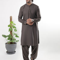 Blended Dark Brown Shalwar Kameez - Almirah