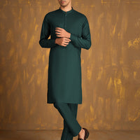 Blended Green Unstitched Suit - J. Junaid Jamshed