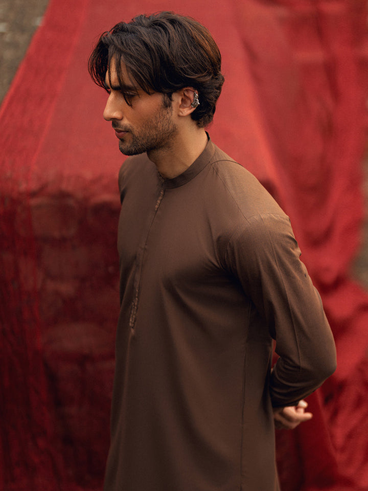 Blended Brown Shalwar Kameez - Almirah