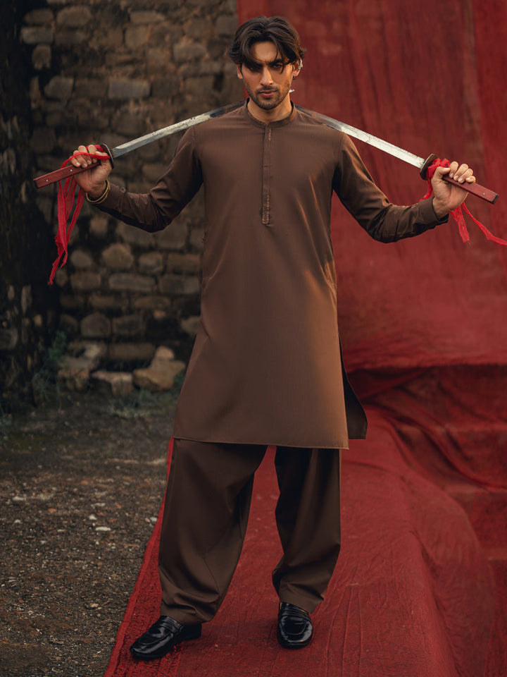 Blended Brown Shalwar Kameez - Almirah
