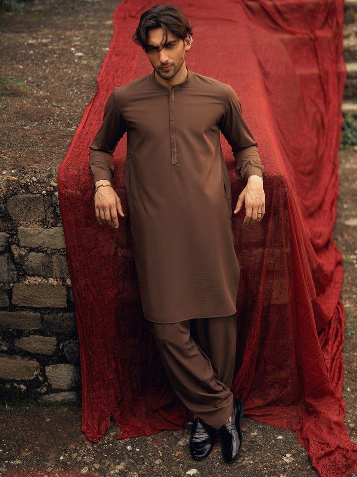 Blended Brown Shalwar Kameez - Almirah