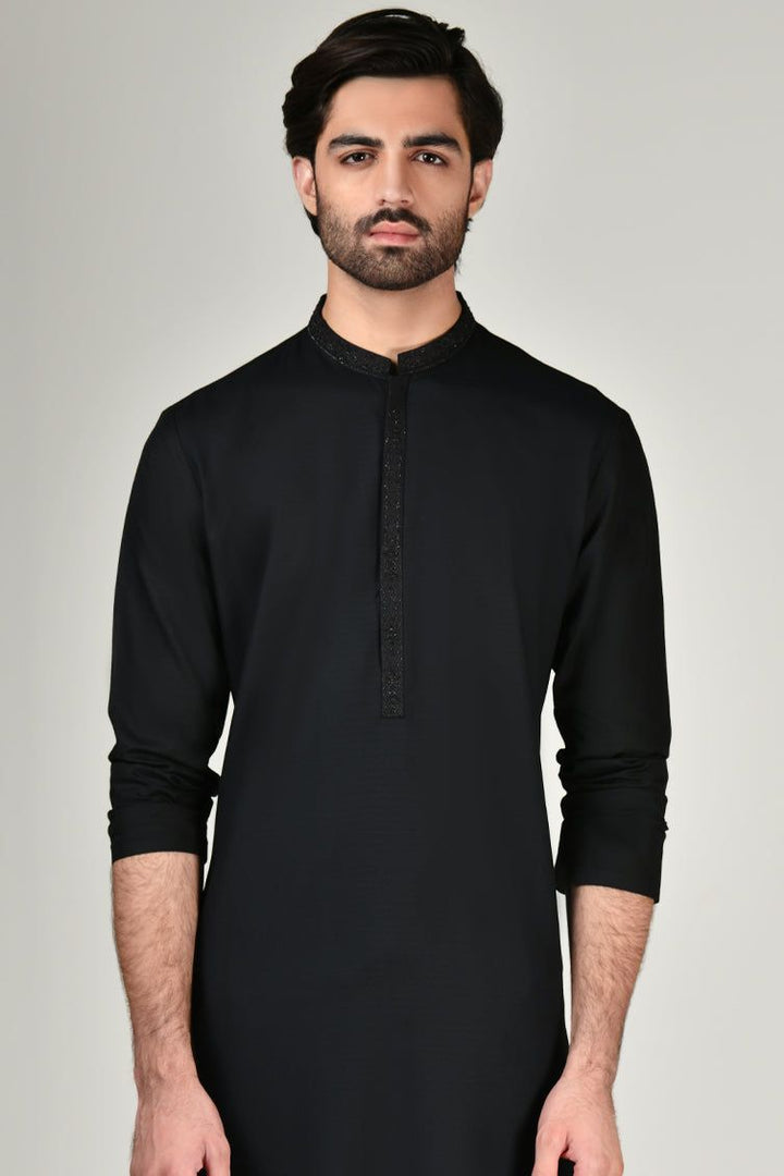Blended Black Shalwar Kameez - J. Junaid Jamshed