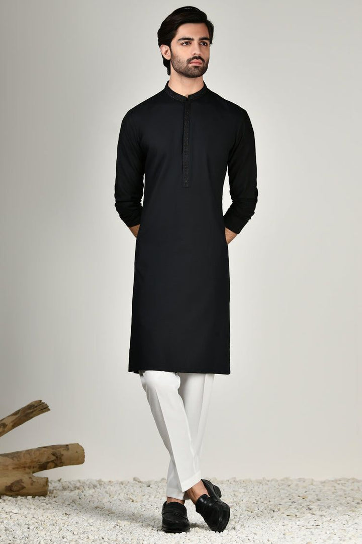 Blended Black Shalwar Kameez - J. Junaid Jamshed