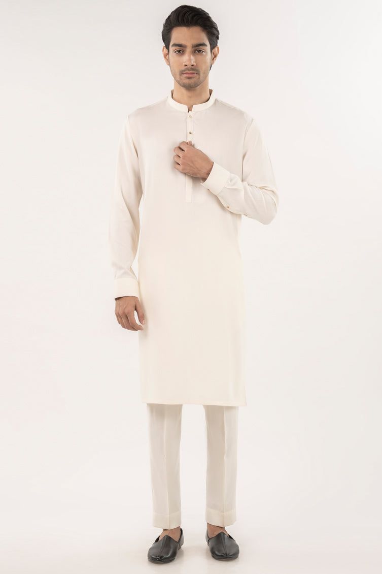 Blended White Kurta Trouser - J. Junaid Jamshed