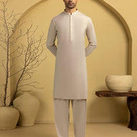 Blended Grey Unstitched Suit - J. Junaid Jamshed