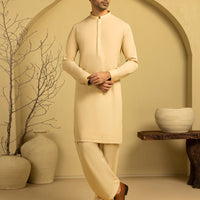 Blended White Unstitched Suit - J. Junaid Jamshed