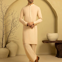 Blended Brown Unstitched Suit - J. Junaid Jamshed