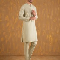 Blended Yellow Unstitched Suit - J. Junaid Jamshed