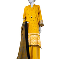 Lawn Yellow Stitched Suit - J. Junaid Jamshed