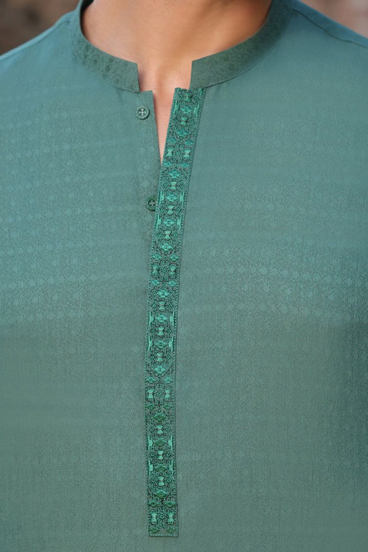 Blended Green Kurta - J. Junaid Jamshed