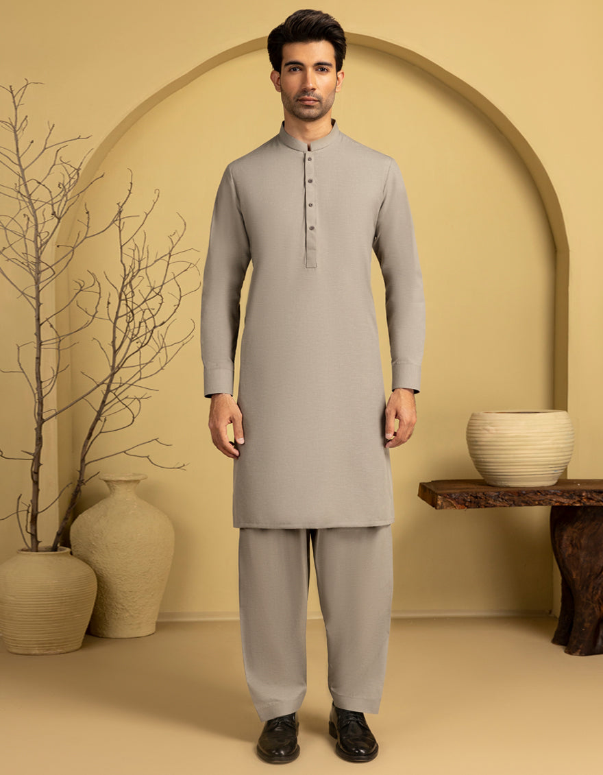 Blended Purple Unstitched Suit - J. Junaid Jamshed