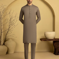 Blended Brown Unstitched Suit - J. Junaid Jamshed