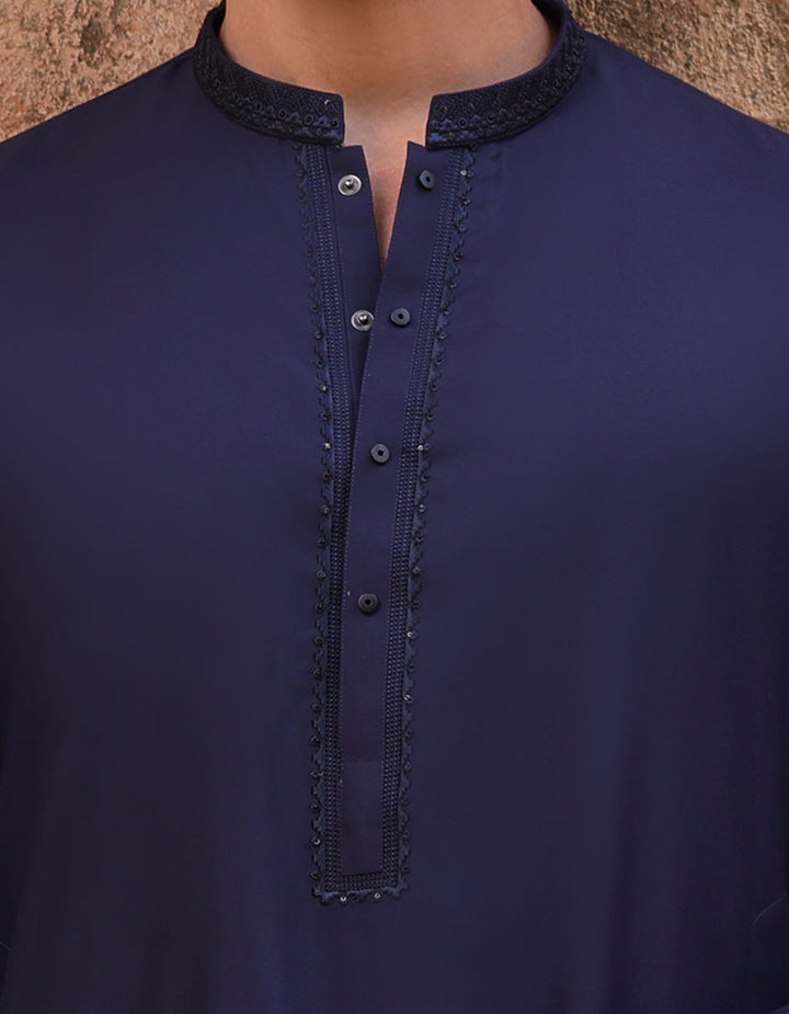 Blended Blue Shalwar Kameez- J. Junaid Jamshed