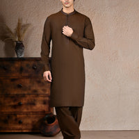 Cotton Brown Shalwar Kameez- J. Junaid Jamshed