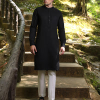 Blended Black Shalwar Kameez- J. Junaid Jamshed