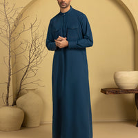 Polyester Blue Jubba - J. Junaid Jamshed