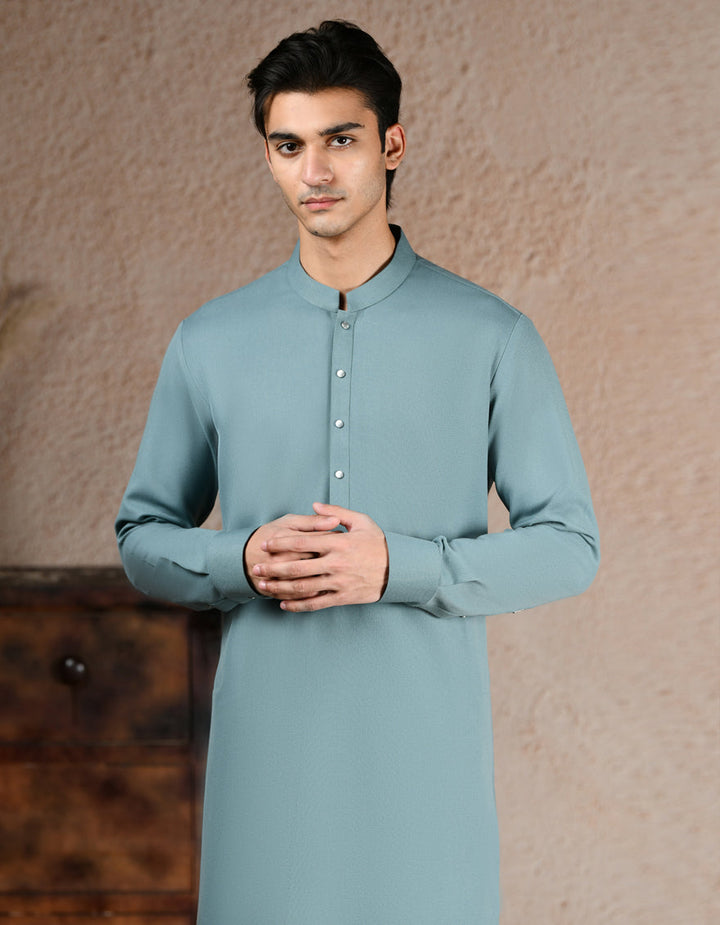 Blended Blue Kurta Trouser - J. Junaid Jamshed