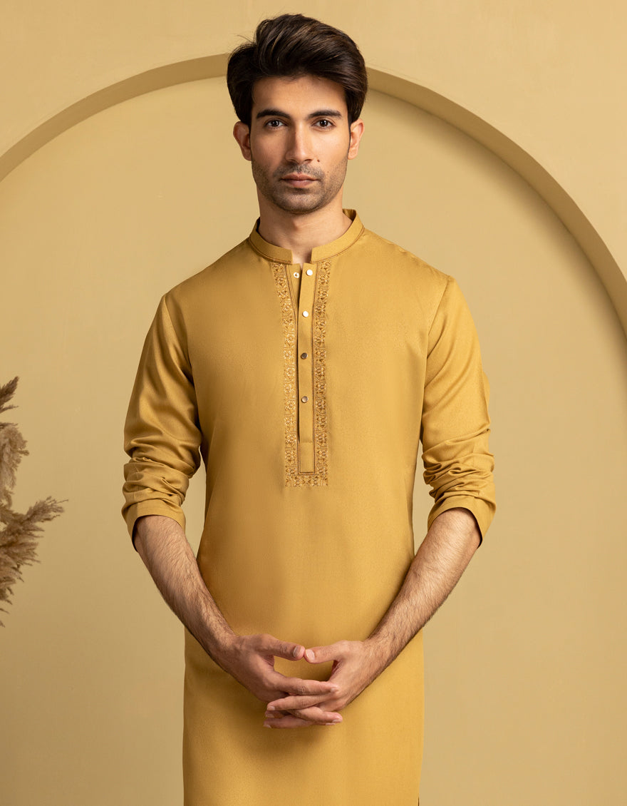 Blended Brown Kurta - J. Junaid Jamshed