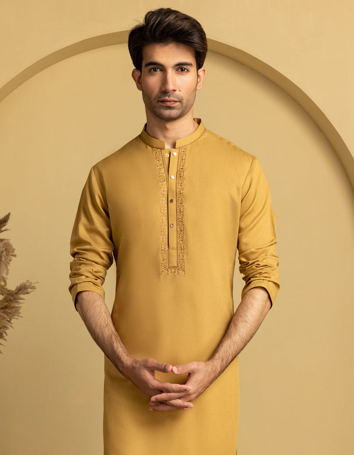 Blended Brown Kurta - J. Junaid Jamshed