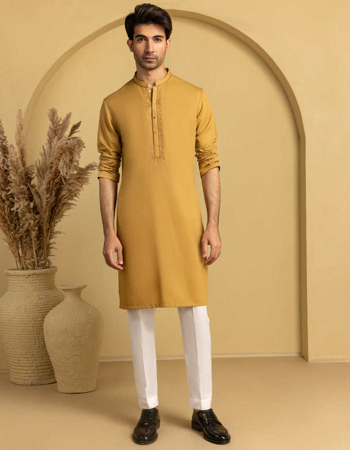 Blended Brown Kurta - J. Junaid Jamshed