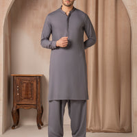 Blended Grey Shalwar Kameez - J. Junaid Jamshed