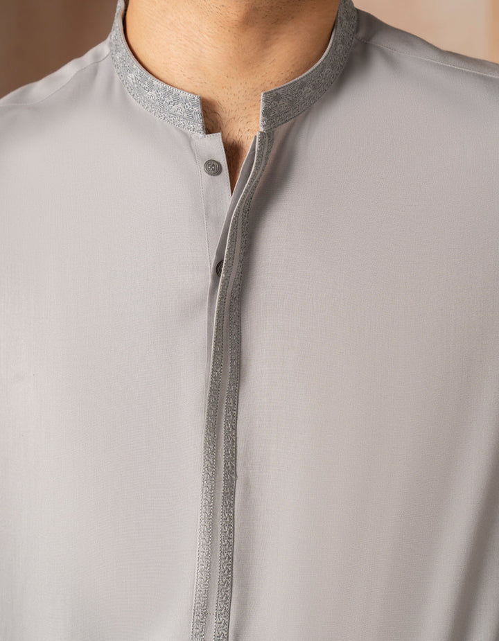 Blended Grey Shalwar Kameez - J. Junaid Jamshed