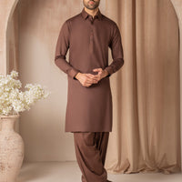 Cotton Brown Shalwar Kameez - J. Junaid Jamshed