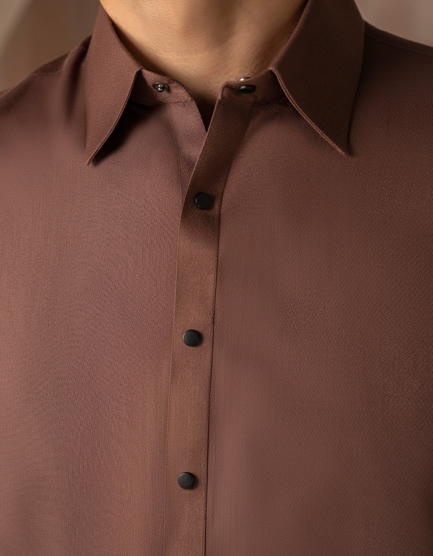 Cotton Brown Shalwar Kameez - J. Junaid Jamshed
