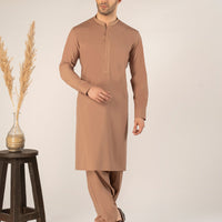 Blended Brown Shalwar Kameez - J. Junaid Jamshed
