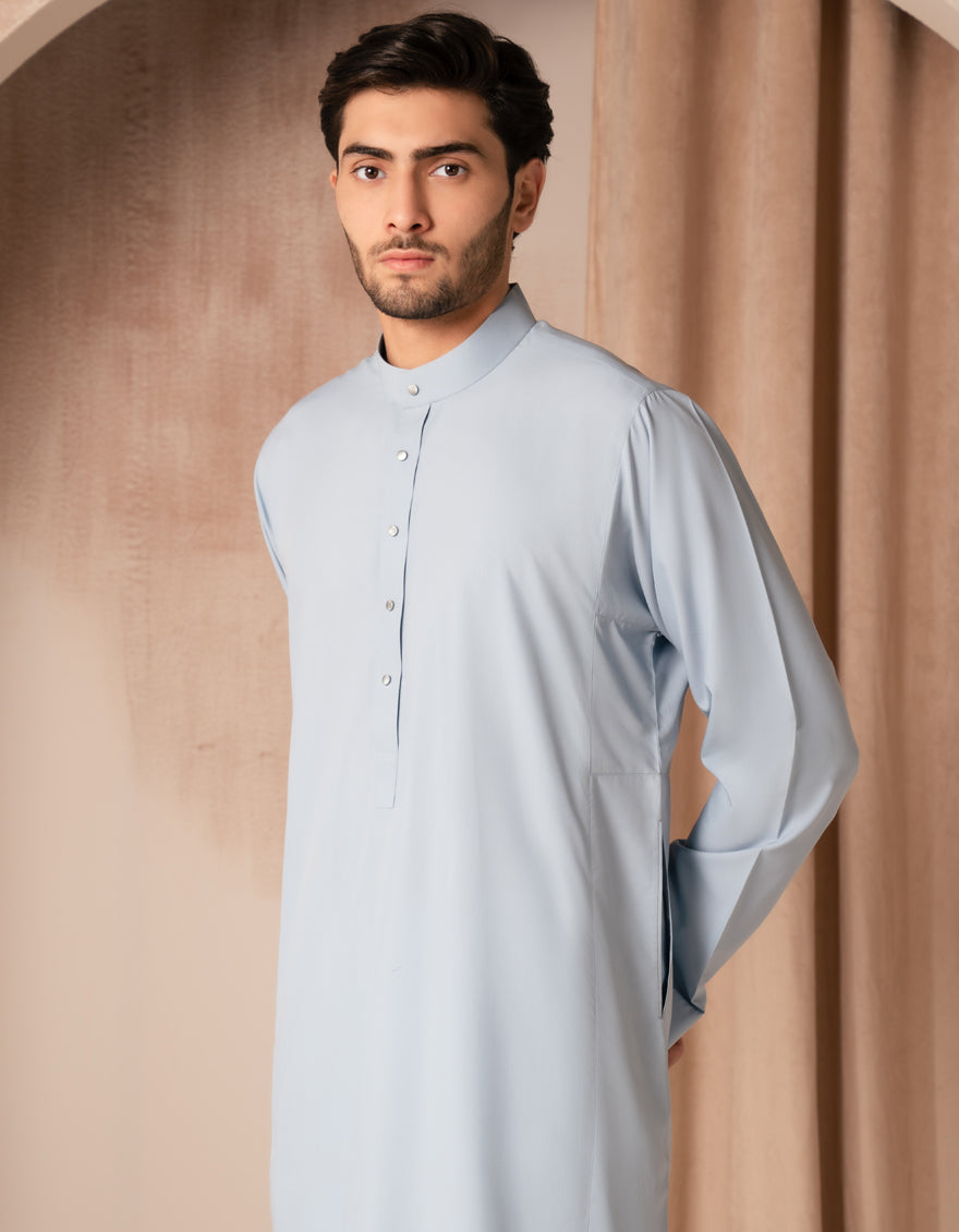 Blended Light Blue Jubba - J. Junaid Jamshed