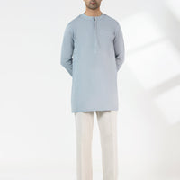 Cotton Sky Blue Kurta - J. Junaid Jamshed