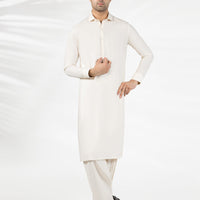 Blended Cream Shalwar Kameez - J. Junaid Jamshed