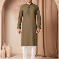 Blended Olive Kurta - J. Junaid Jamshed