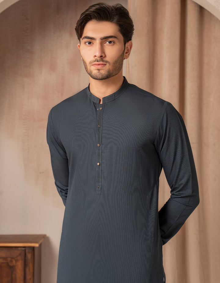 Blended Teal Kurta - J. Junaid Jamshed