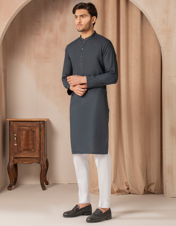 Blended Teal Kurta - J. Junaid Jamshed