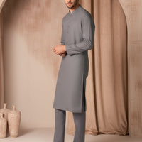 Cotton Grey Kurta - J. Junaid Jamshed