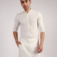 Blended Cream Shalwar Kameez  - J. Junaid Jamshed