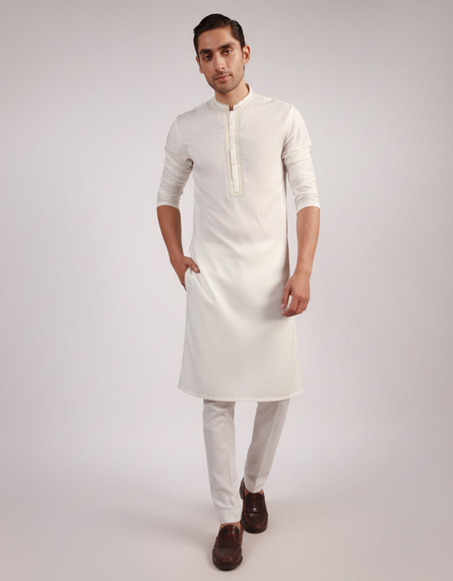 Blended Cream Shalwar Kameez  - J. Junaid Jamshed
