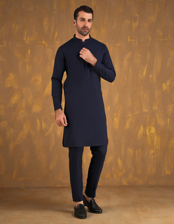 Blended Blue Unstitched Suit - J. Junaid Jamshed Janan Blended Blue Unstitched Suit - J. Junaid Jamshed Janan