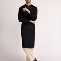 Blended Black Kurta Trouser - J. Junaid Jamshed