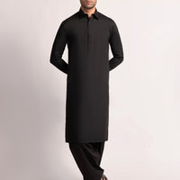 Blended Black Shalwar Kameez  - J. Junaid Jamshed