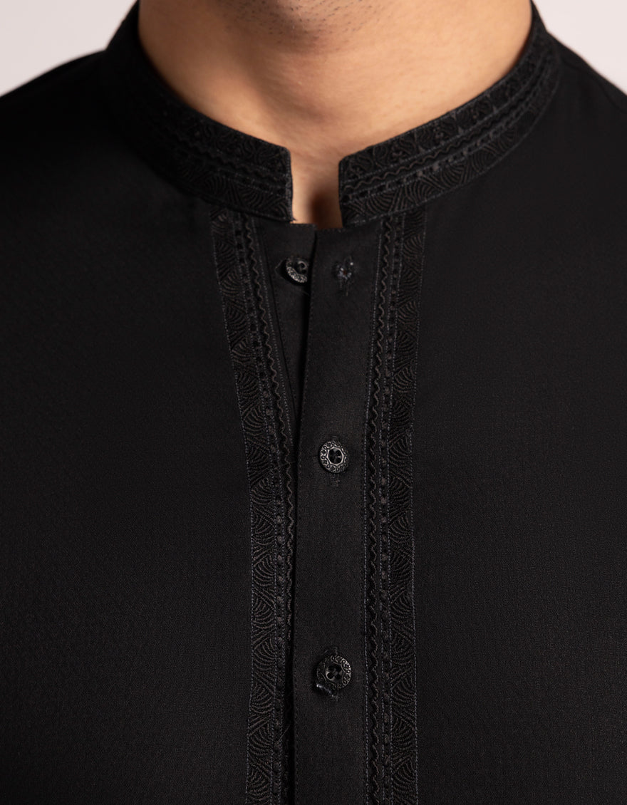 Blended Dark Green Kurta Trouser - J. Junaid Jamshed