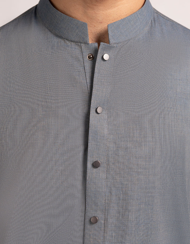 Cotton Denim Blue Kurta Trouser- J. Junaid Jamshed
