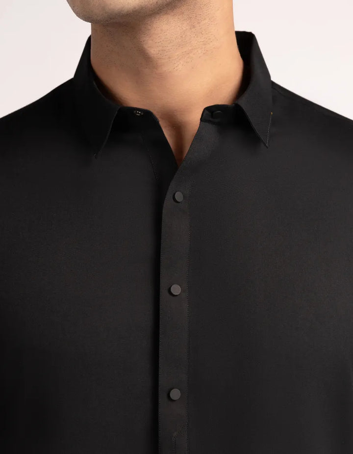 Blended Black Shalwar Kameez - J. Junaid Jamshed