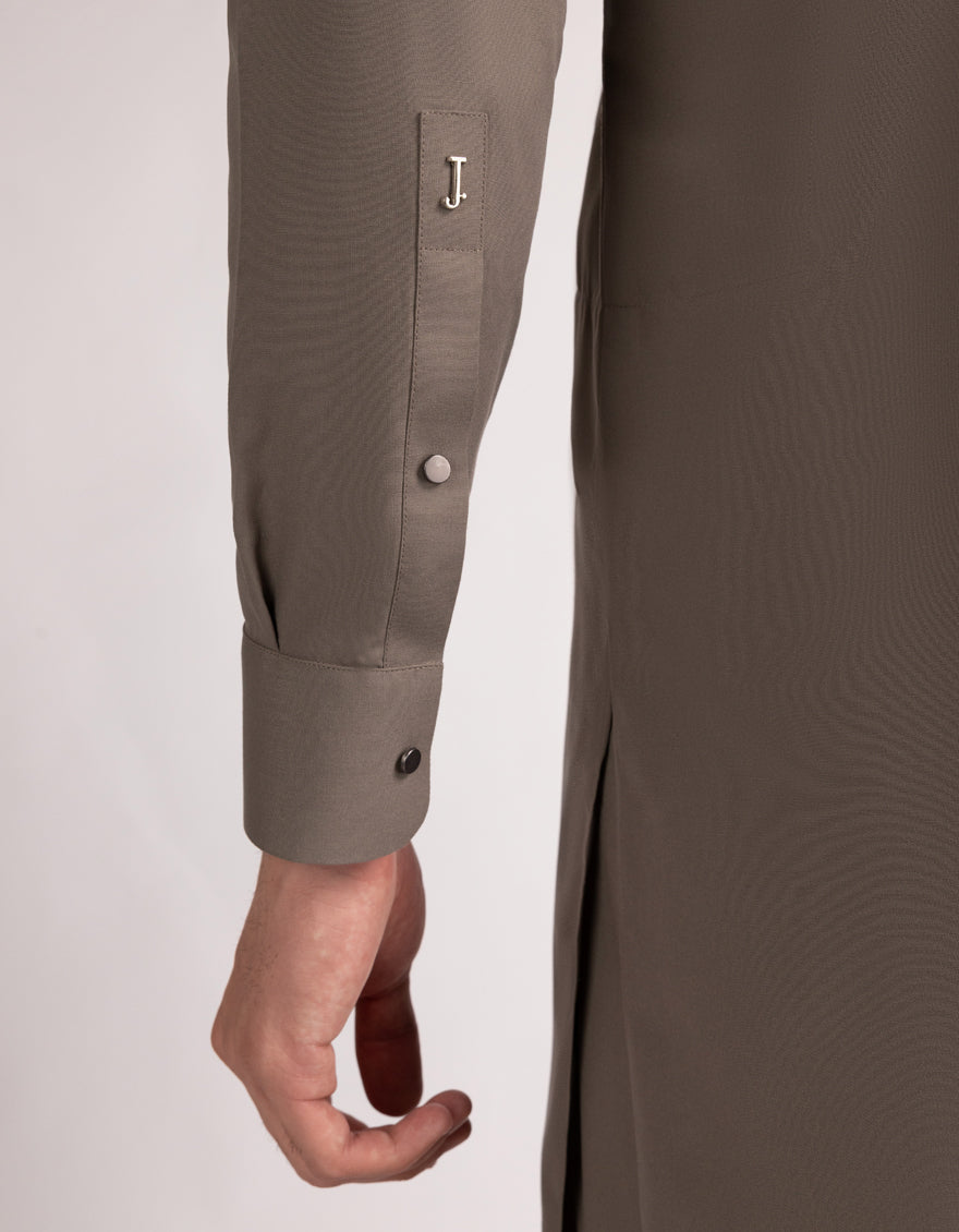 Polyester Ash Brown Shalwar Kameez - J. Junaid Jamshed