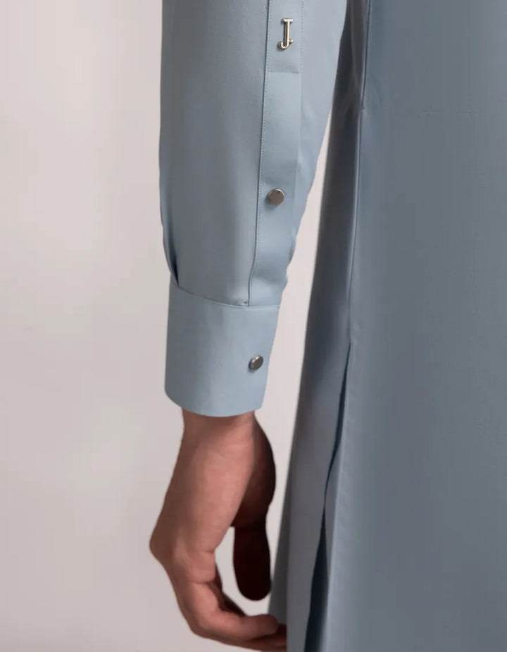 Polyester Sky Blue Shalwar Kameez  - J. Junaid Jamshed