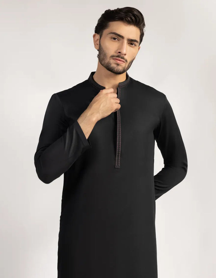 Polyester Black Kurta Trouser - J. Junaid Jamshed