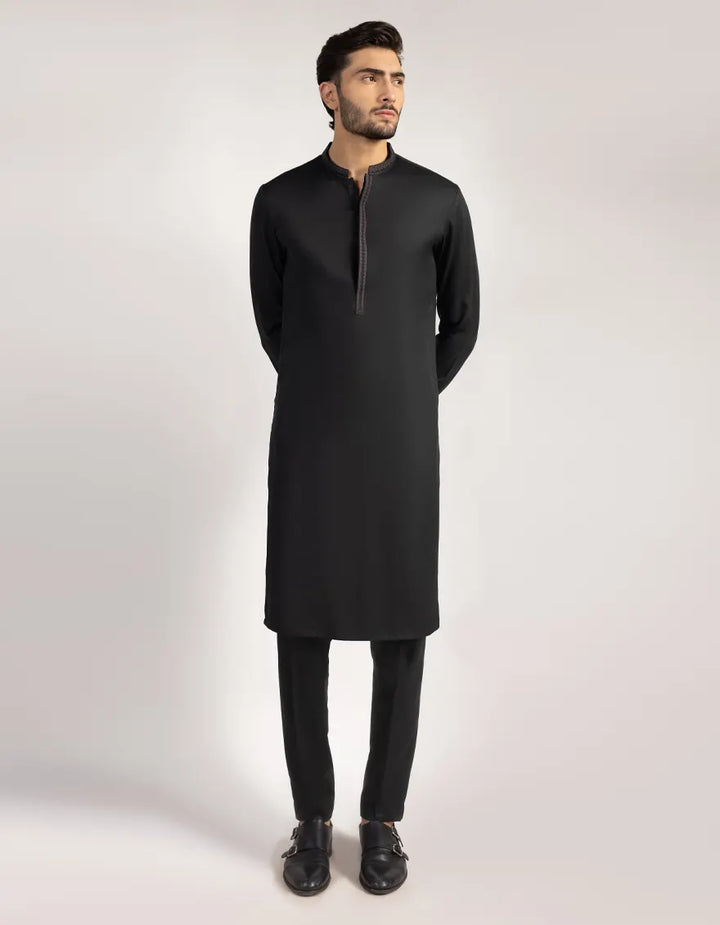 Polyester Black Kurta Trouser - J. Junaid Jamshed